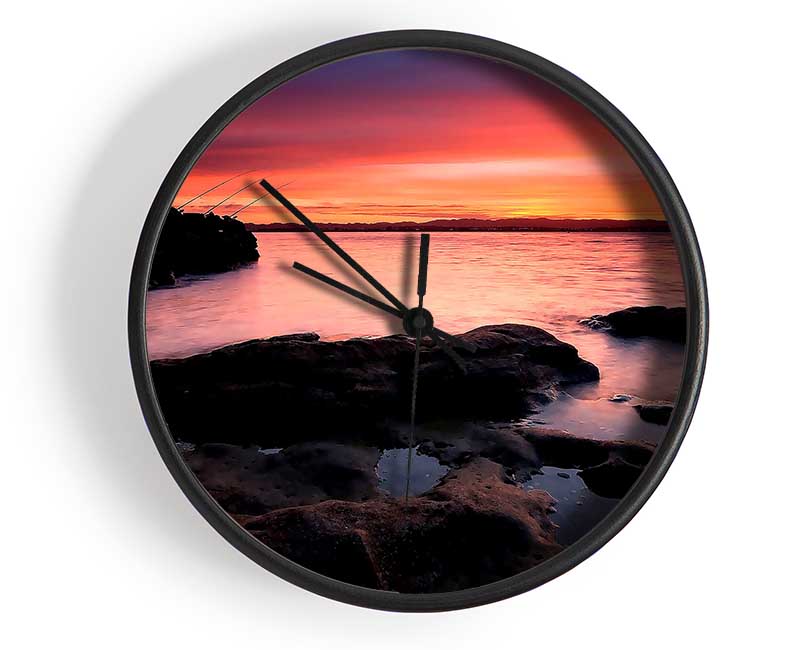 Fishing At Dusk Clock - Wallart-Direct UK