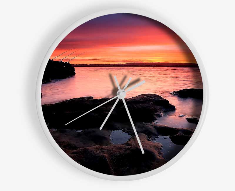 Fishing At Dusk Clock - Wallart-Direct UK