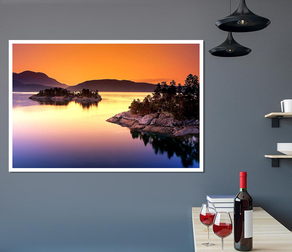 Islands At Dusk Print Poster Wall Art