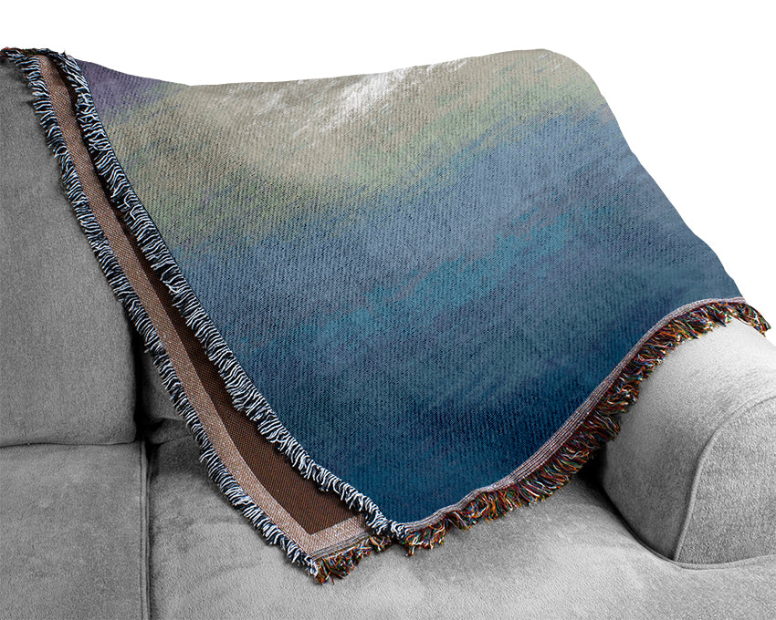 Beautiful Serene Ocean Rocks Woven Blanket