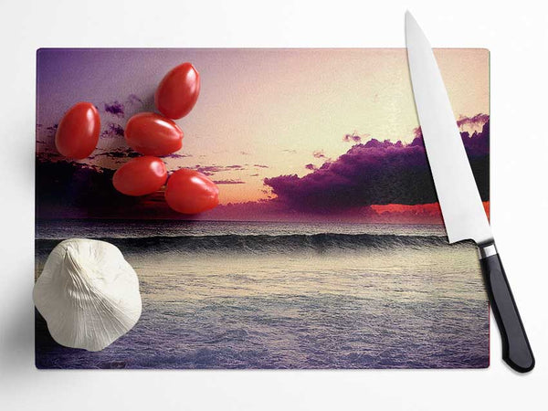 Ocean Wave Twilight Glass Chopping Board