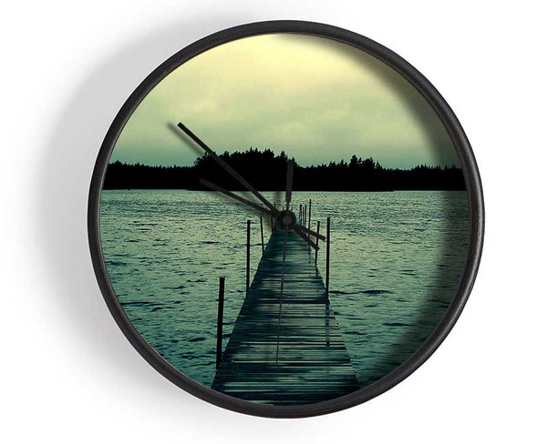 Long Green Jetty Clock - Wallart-Direct UK