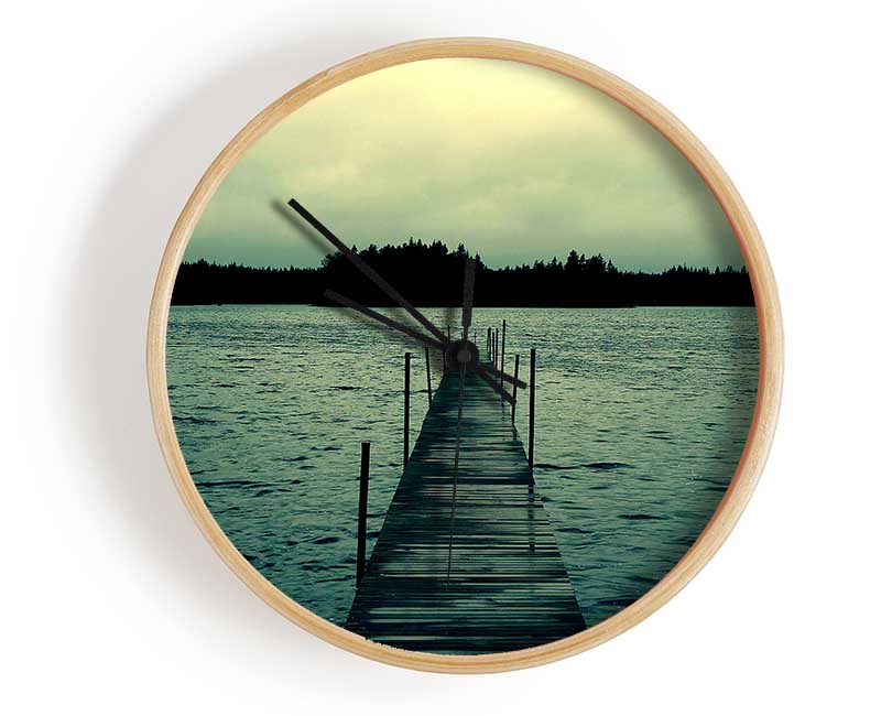 Long Green Jetty Clock - Wallart-Direct UK