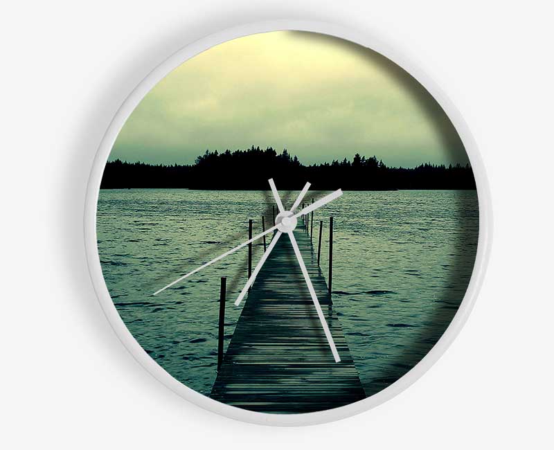 Long Green Jetty Clock - Wallart-Direct UK