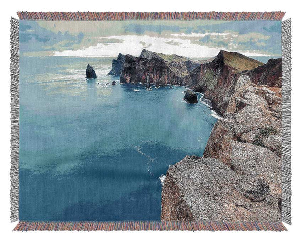 Coast Panoramic View Woven Blanket