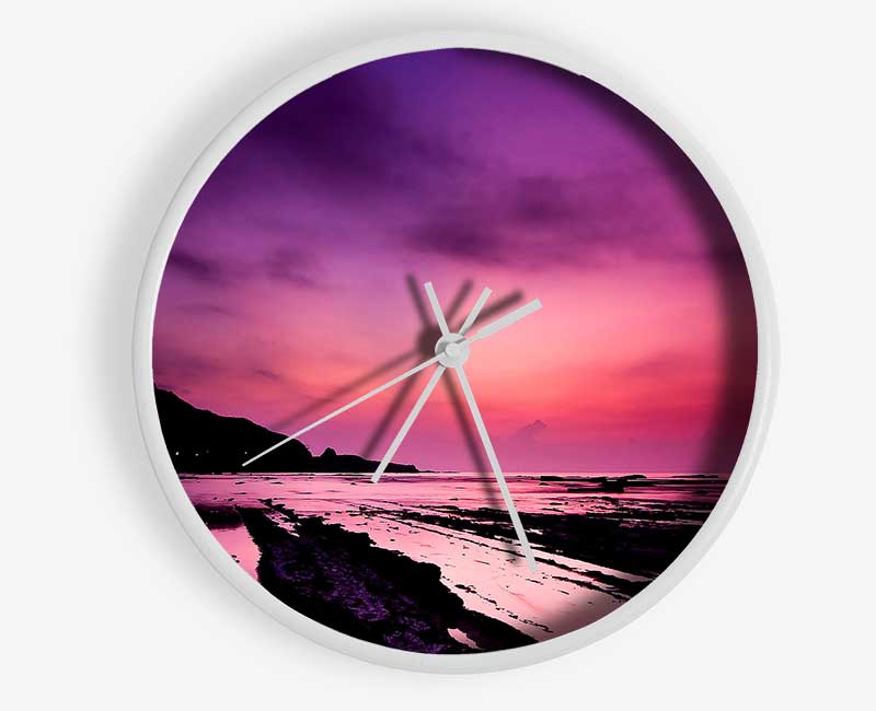 Purple Night Sky Clock - Wallart-Direct UK