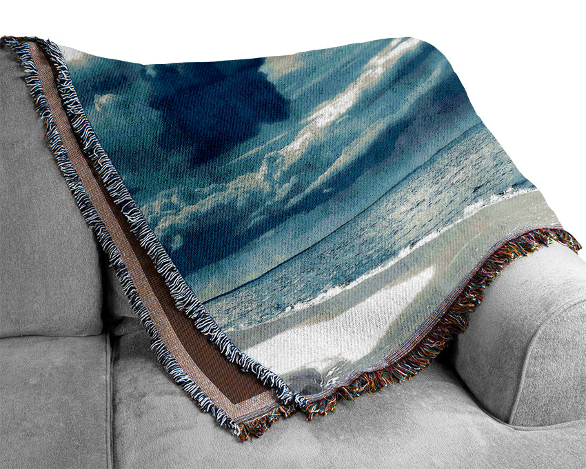 Cloudy Sky Seaside Woven Blanket