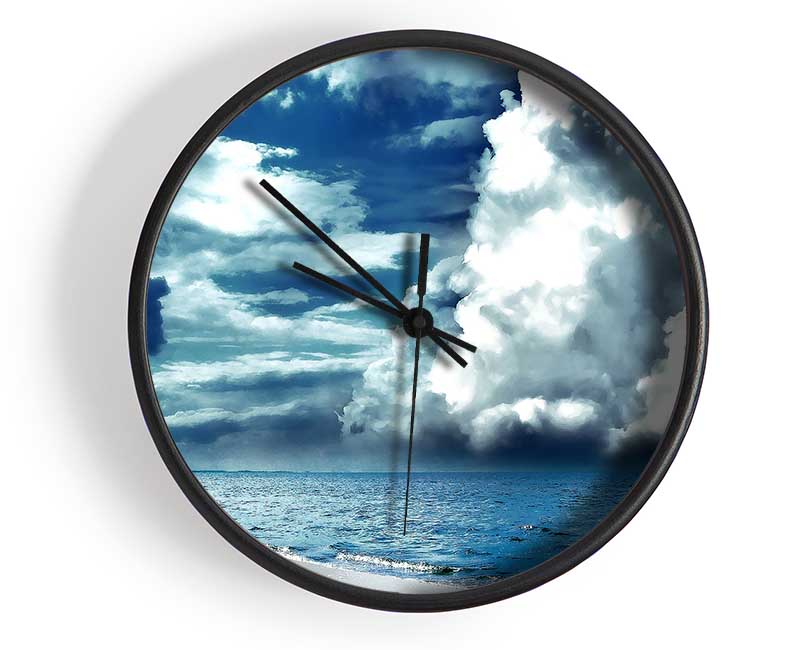 Cloudy Sky Seaside Clock - Wallart-Direct UK