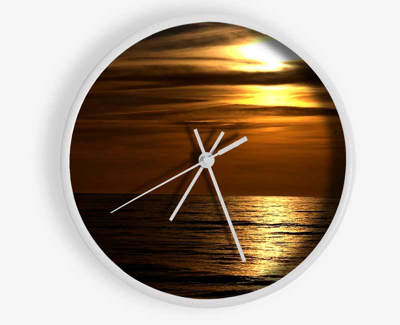 Dark Sunset Beach Clock - Wallart-Direct UK