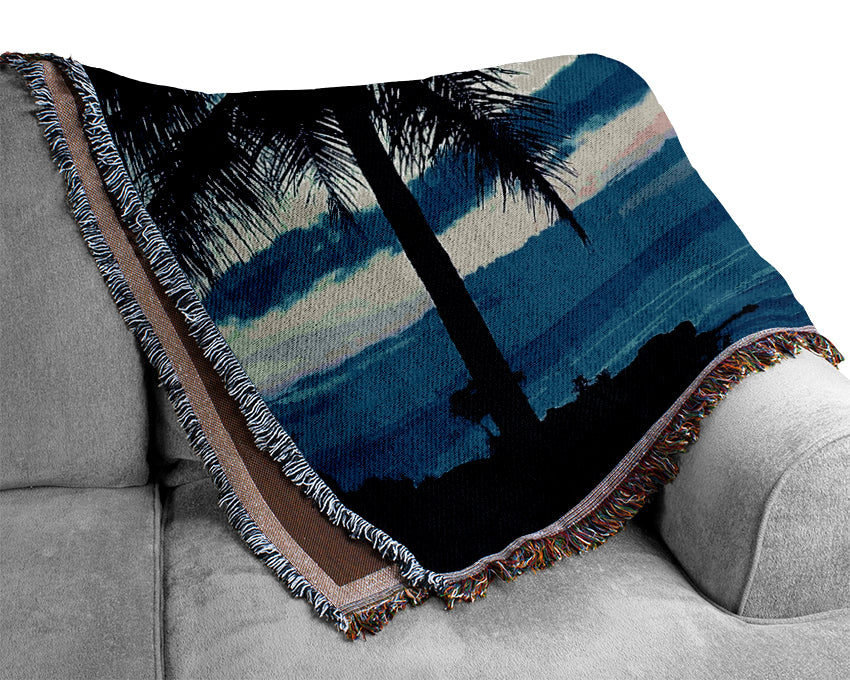 Tropical Sunrise Woven Blanket