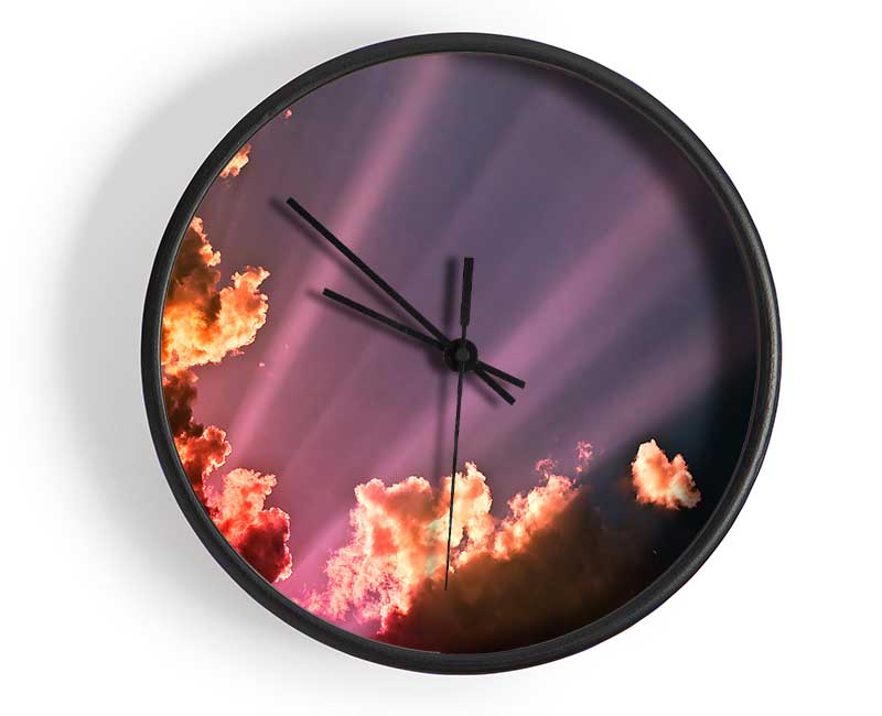 Colourful Clouds Above The Ocean Clock - Wallart-Direct UK