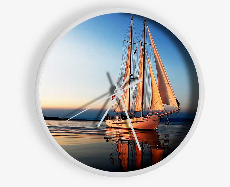 Refections Of The Sail Boat Clock - Wallart-Direct UK