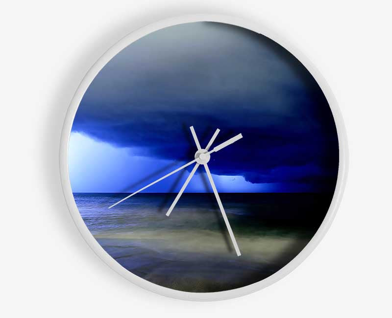 Blue Lightning Seas Clock - Wallart-Direct UK