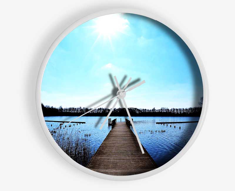 Pier Sparkle Sun Blue Clock - Wallart-Direct UK