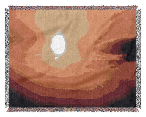 Stunning Sunset Sun Above The Sea Woven Blanket