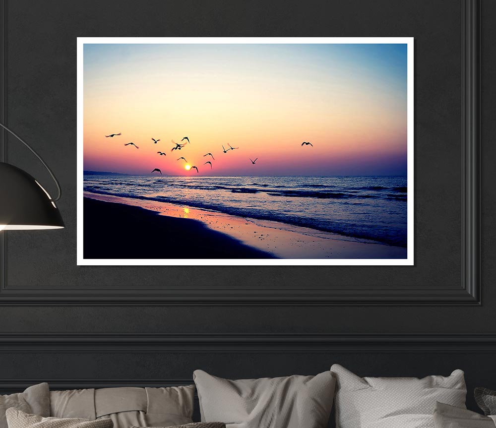 Birds In Paradise Print Poster Wall Art