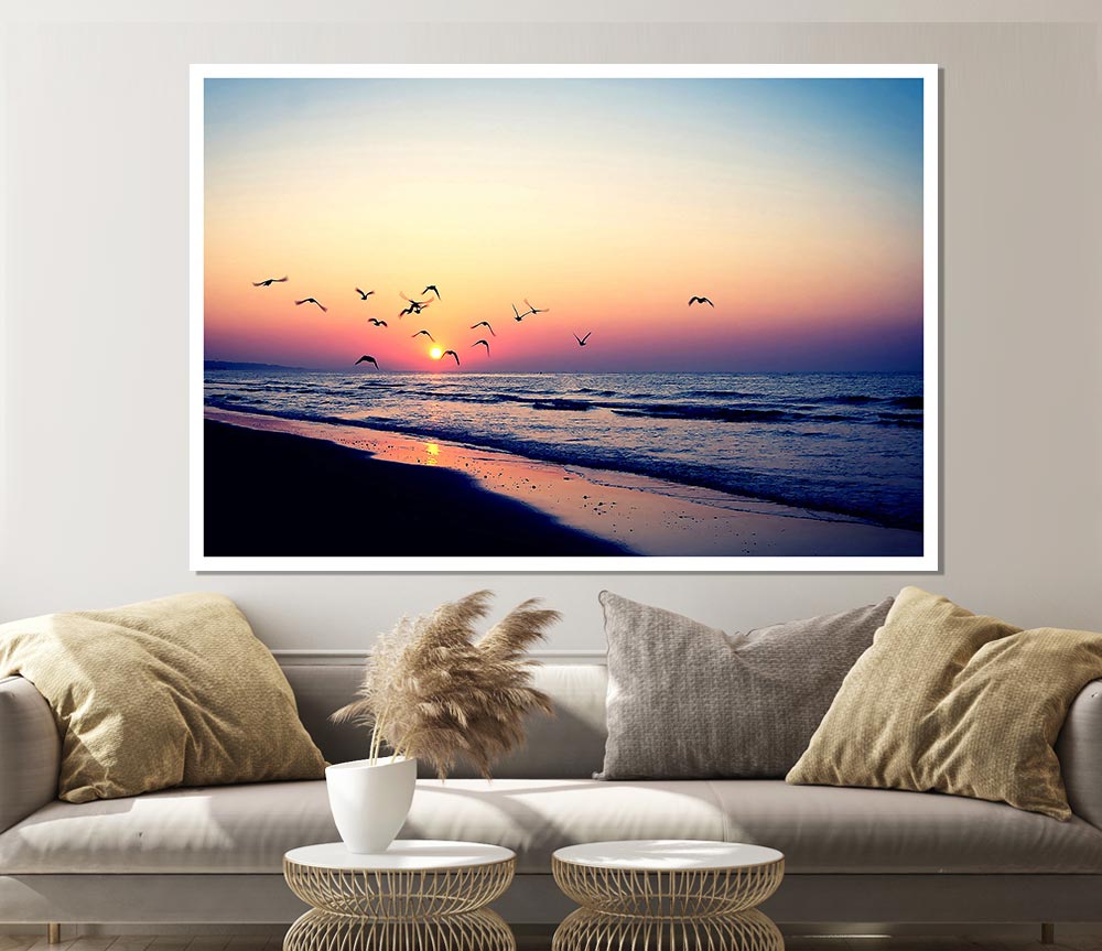 Birds In Paradise Print Poster Wall Art