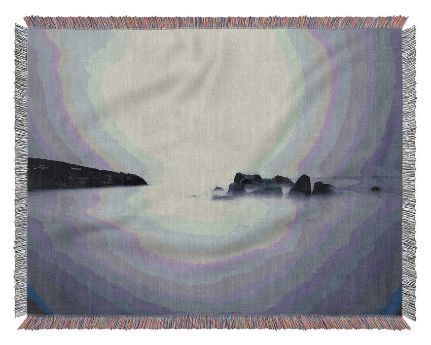 Lilac Foggy Rocks Woven Blanket