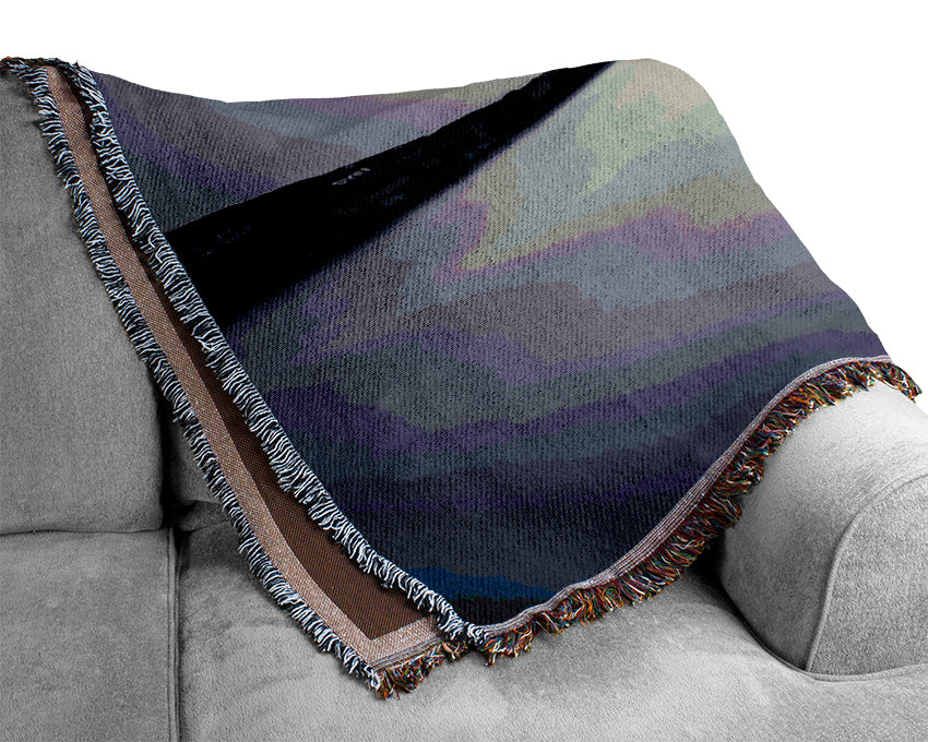 Lilac Foggy Rocks Woven Blanket