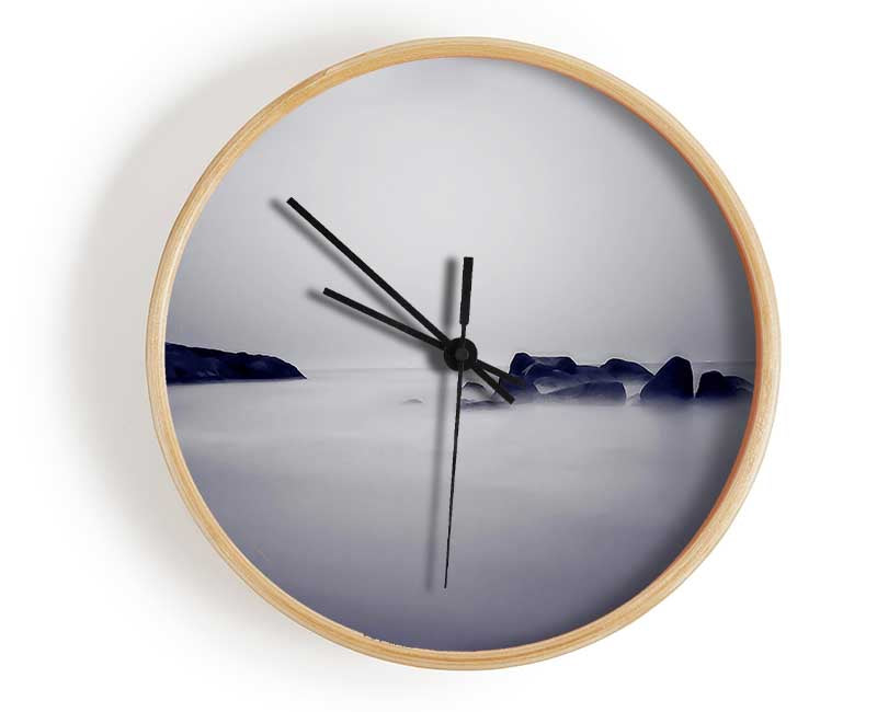 Lilac Foggy Rocks Clock - Wallart-Direct UK