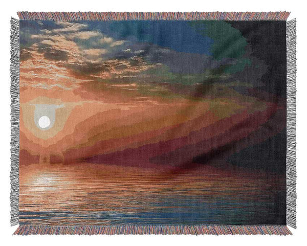 Sunset Sparkle Ocean Woven Blanket