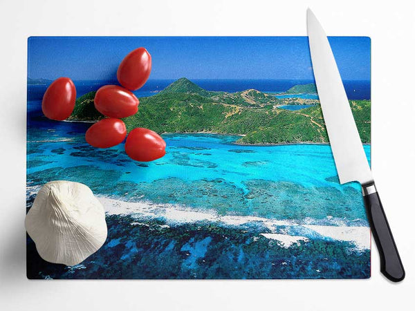 Union Island Lesser Antilles Glass Chopping Board