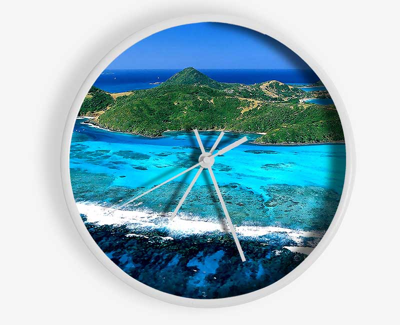 Union Island Lesser Antilles Clock - Wallart-Direct UK