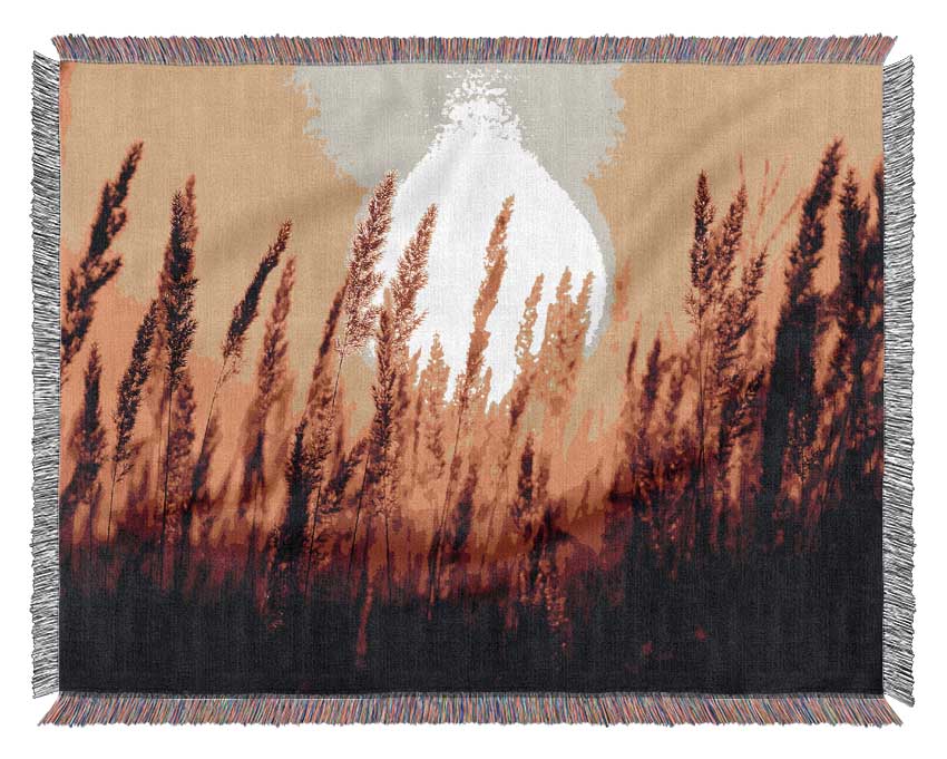 Beautiful Sun Rise Reeds Woven Blanket