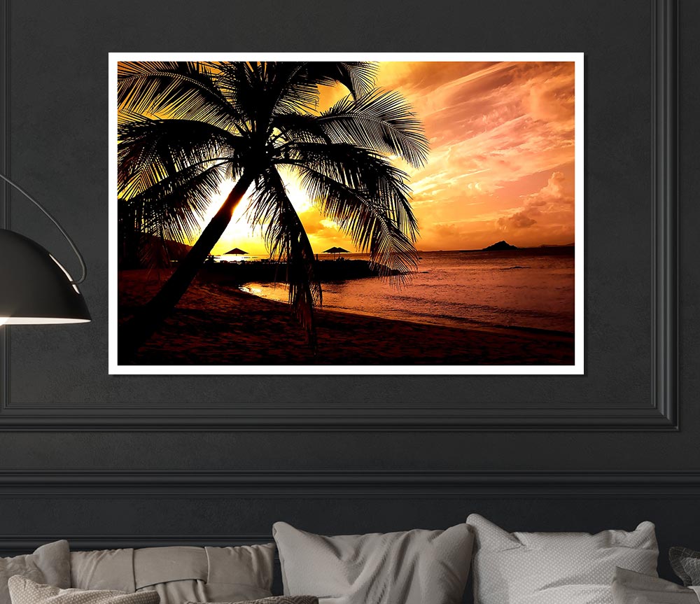 Beach Colours In Twilight Print Poster Wall Art