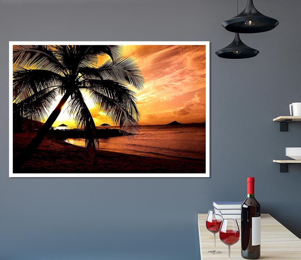 Beach Colours In Twilight Print Poster Wall Art