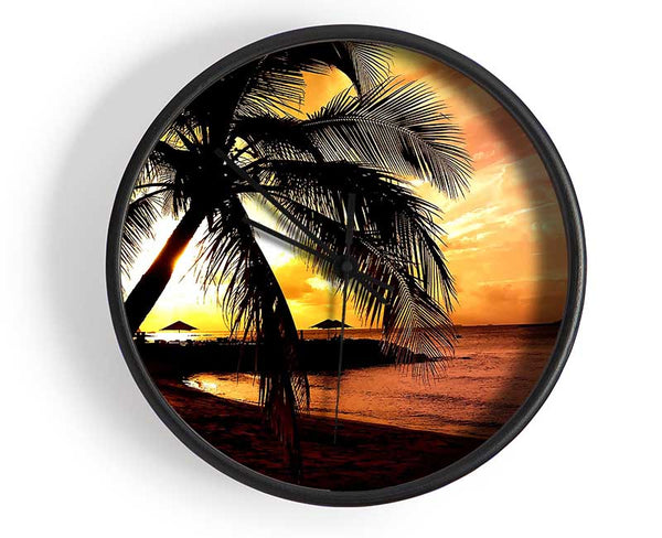 Beach Colours In Twilight Clock - Wallart-Direct UK