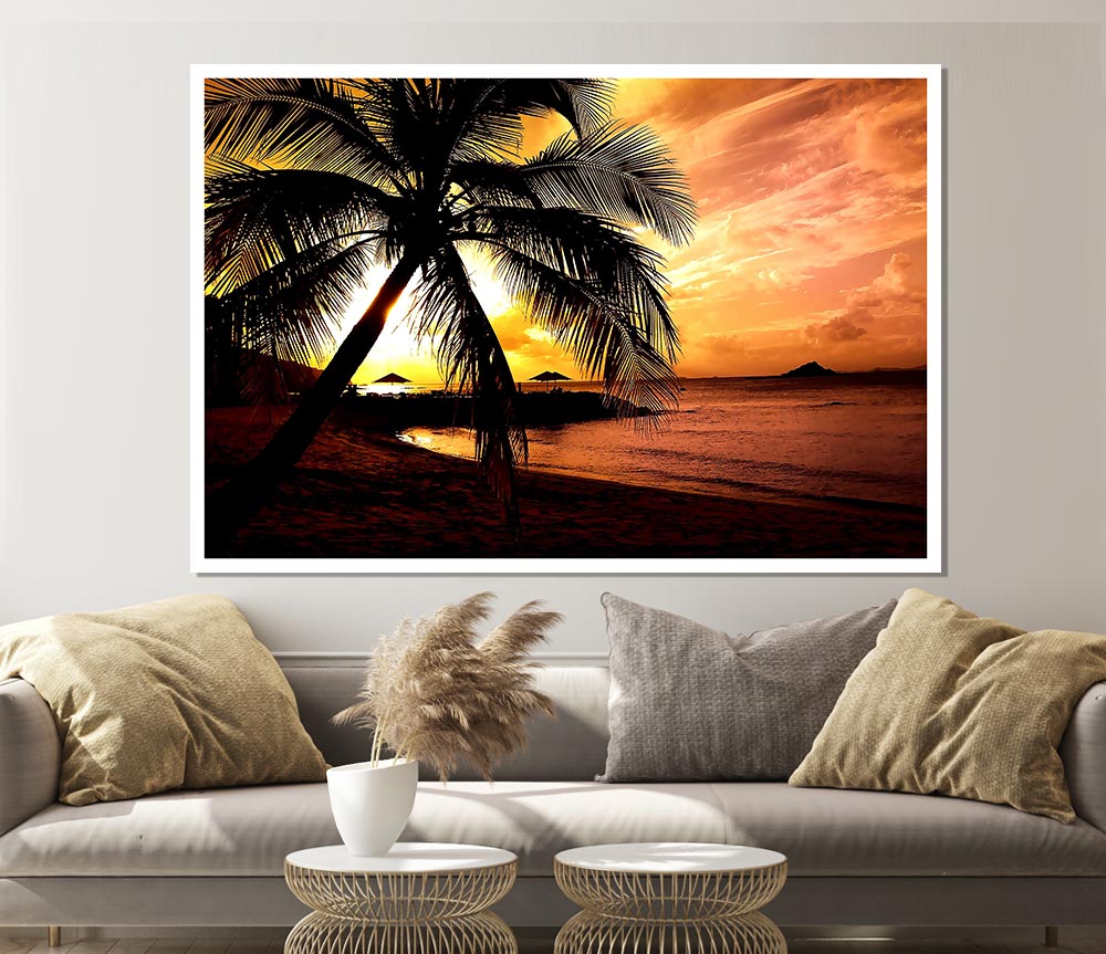 Beach Colours In Twilight Print Poster Wall Art