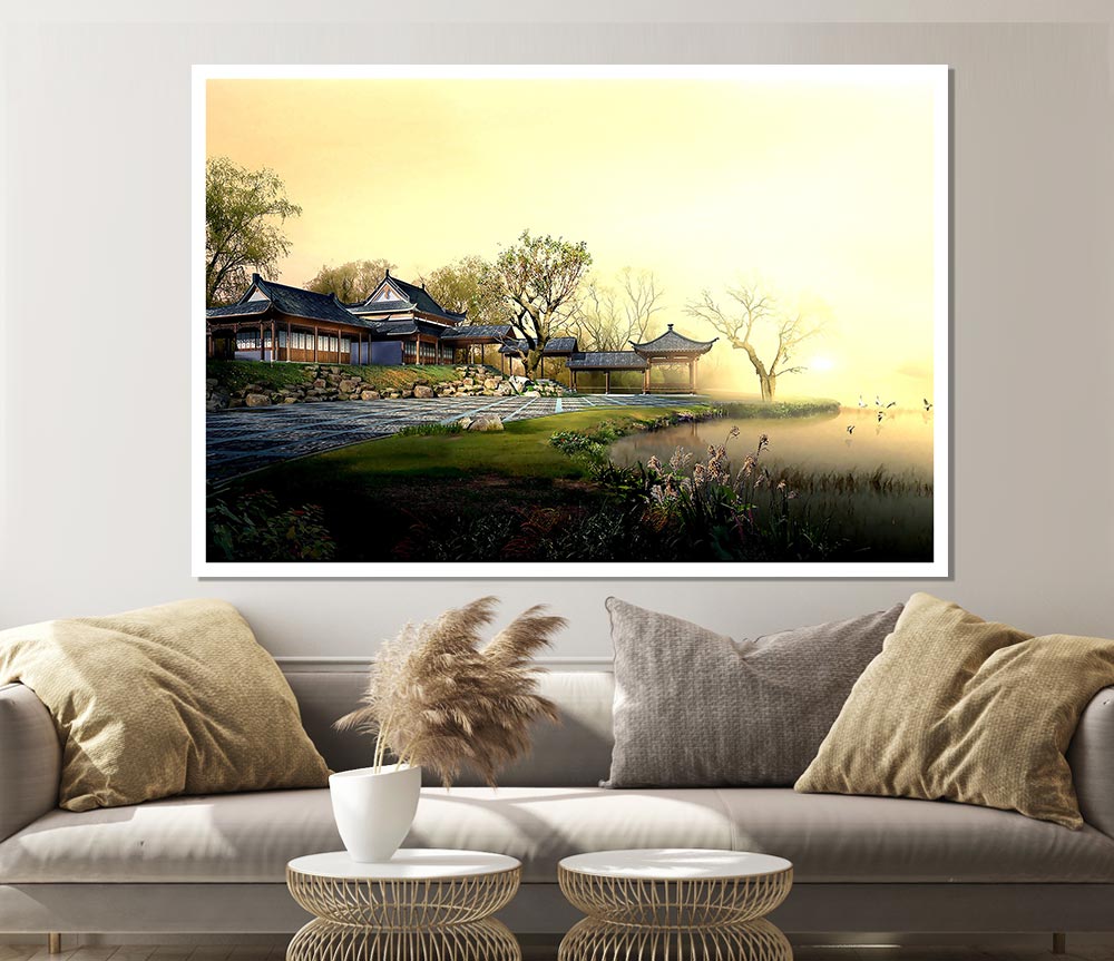 Beautiful Japanese Garden Print Poster Wall Art