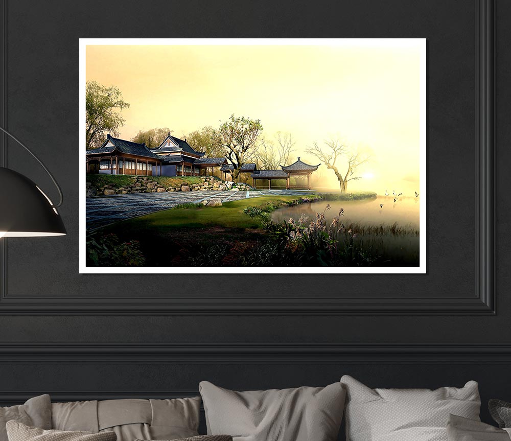 Beautiful Japanese Garden Print Poster Wall Art