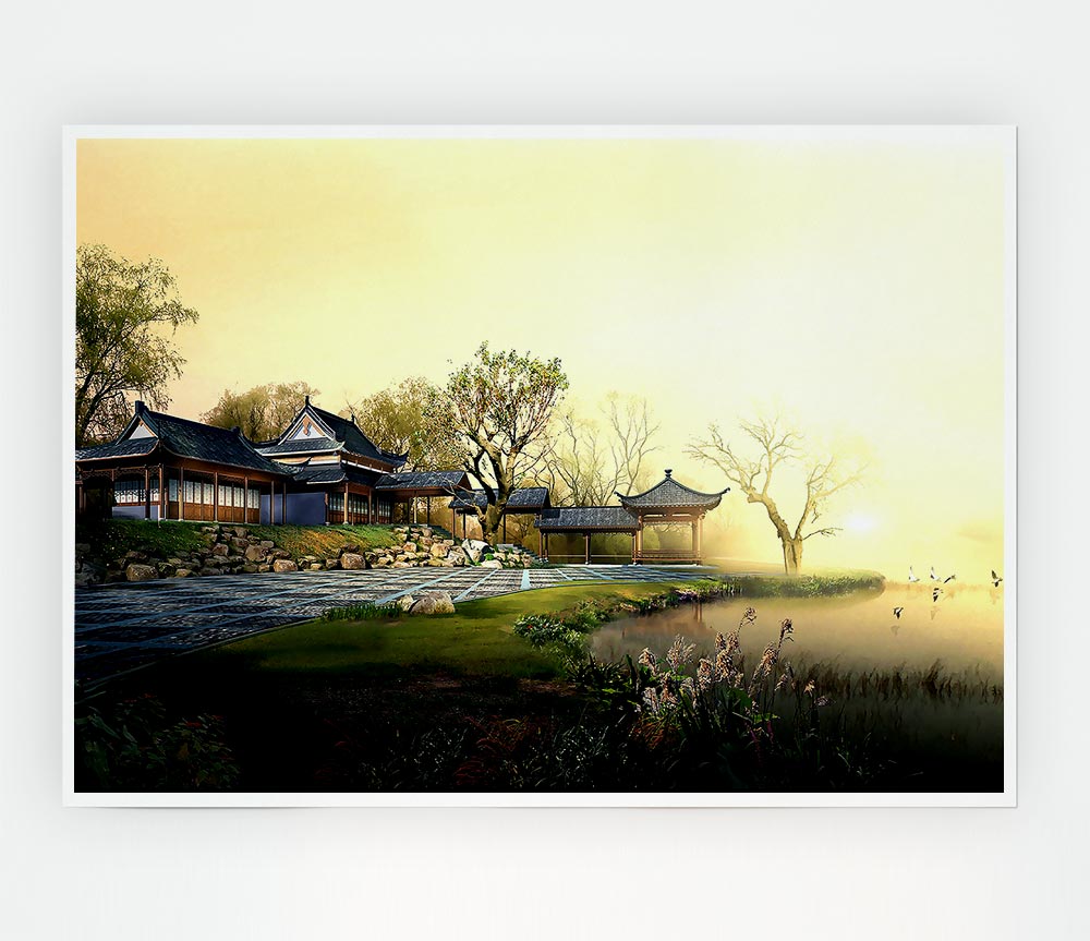 Beautiful Japanese Garden Print Poster Wall Art