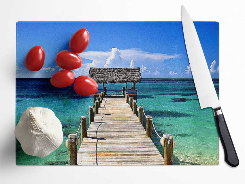 New Providence Island Bahamas Glass Chopping Board