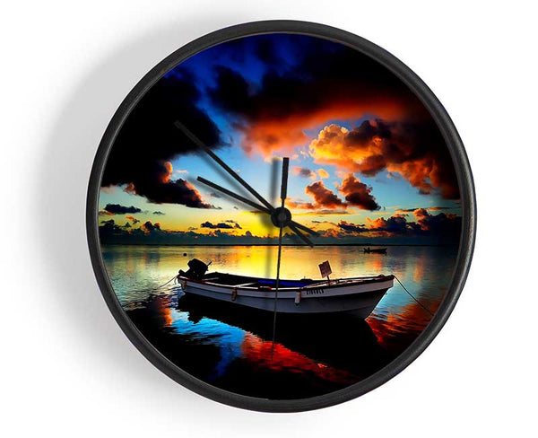 Sunrise Over The Fishing Boat Clock - Wallart-Direct UK