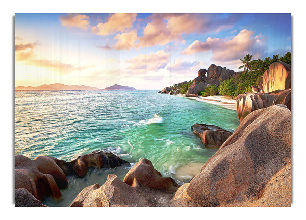 La Digue Beach, Seychellen