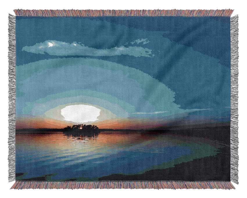 Blue Sunset Woven Blanket