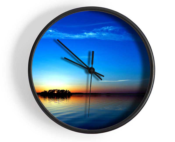 Blue Sunset Clock - Wallart-Direct UK