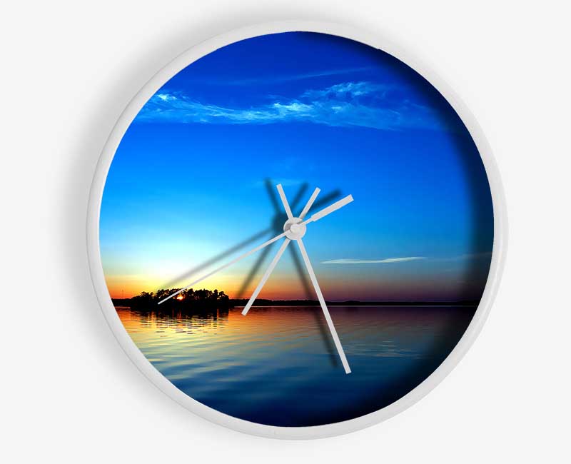 Blue Sunset Clock - Wallart-Direct UK