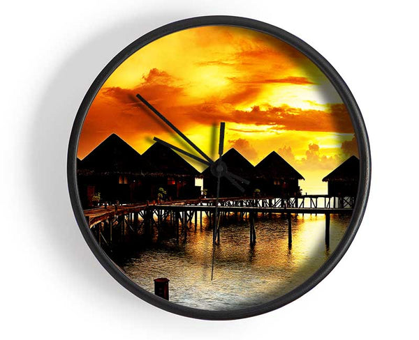 The Boardwalk Lovers Retreat Clock - Wallart-Direct UK