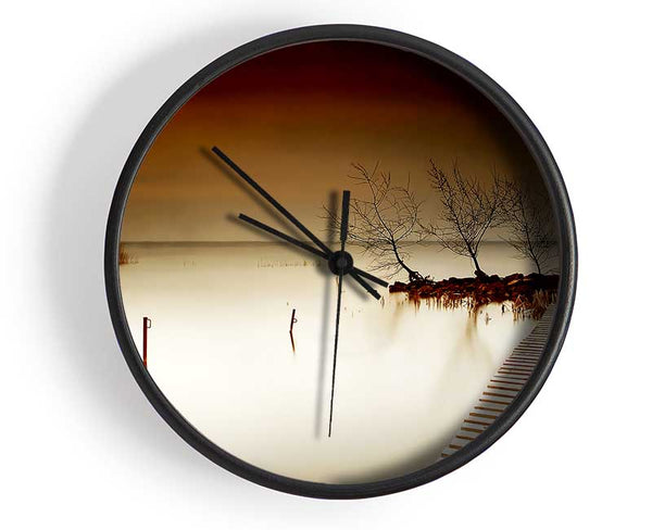 Mystical Boardwalk Brown Clock - Wallart-Direct UK