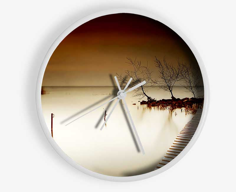 Mystical Boardwalk Brown Clock - Wallart-Direct UK