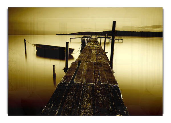 Rustic Ocean Jetty Sepia