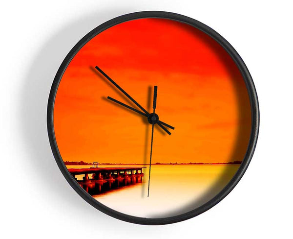 Perfect Orange Boardwalk Clock - Wallart-Direct UK