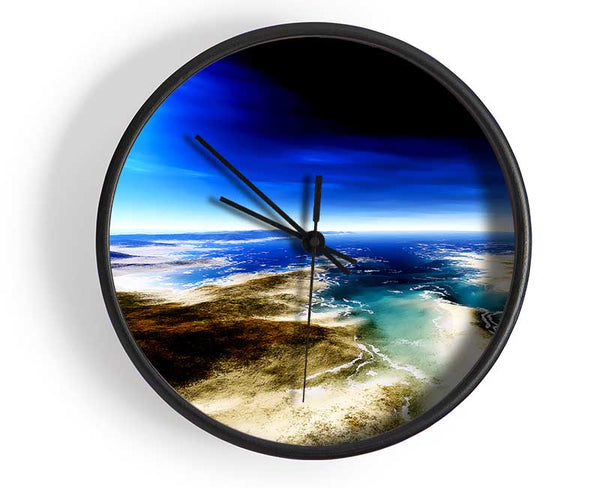 Islands Blue Sun Clock - Wallart-Direct UK