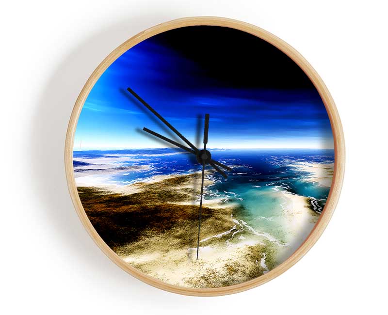 Islands Blue Sun Clock - Wallart-Direct UK