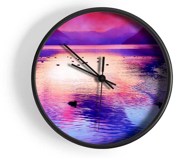 Mountain Lake At Daybreak Clock - Wallart-Direct UK