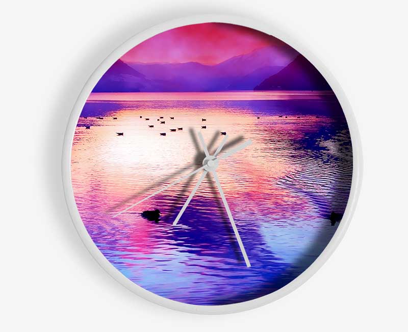 Mountain Lake At Daybreak Clock - Wallart-Direct UK